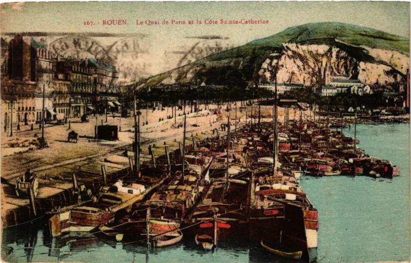 CPA ROUEN-Le Quai de PARIS et la Cote Ste-Catherine (269358)