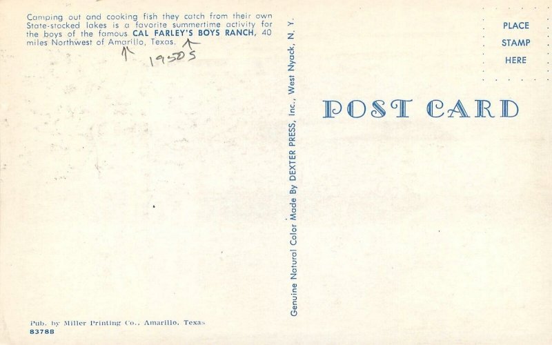 Postcard Texas Amarillo Cal Farley's Boys Ranch 1950s Dexter 23-3609