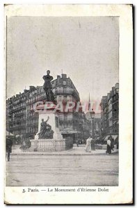 Old Postcard The Paris of Monument & # 39Etienne Dolet