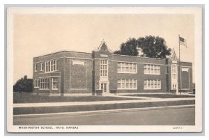 Postcard Washington School Hays Kansas