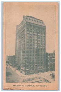Chicago Illinois Postcard Masonic Temple Exterior Building c1910 Vintage Antique