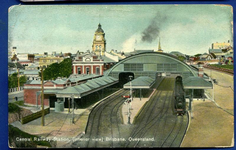 Brisbane Central Railway station interior view Queensland Australia postcard