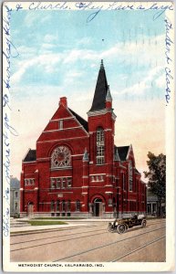 1907 Methodist Church Valparaiso Indiana IN Parish Cathedral Posted Postcard