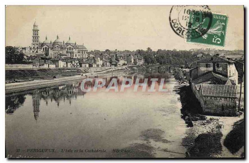 Old Postcard Perigueux Isle and Cathedral Store