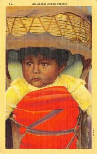 An Apache Indian Papoose Native American Baby 1951 Vintage Postcard