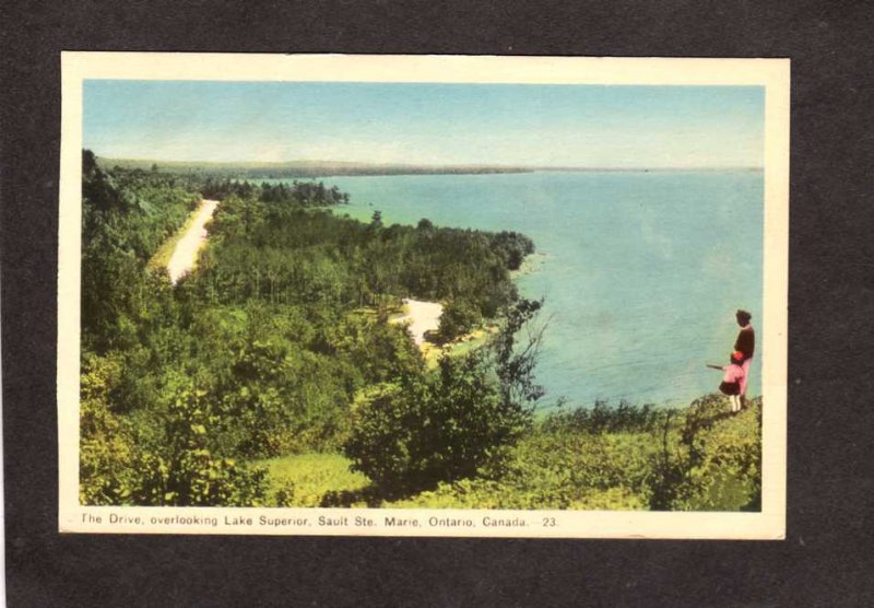 ON Drive Lake Superior Sault Ste Marie Ontario Canada Carte Postale Postcard