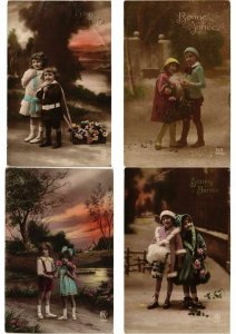 GLAMOUR BOYS & GIRLS ENFANTS Lot of 400 CPA Vintage Real Photo Postcards (L2444)