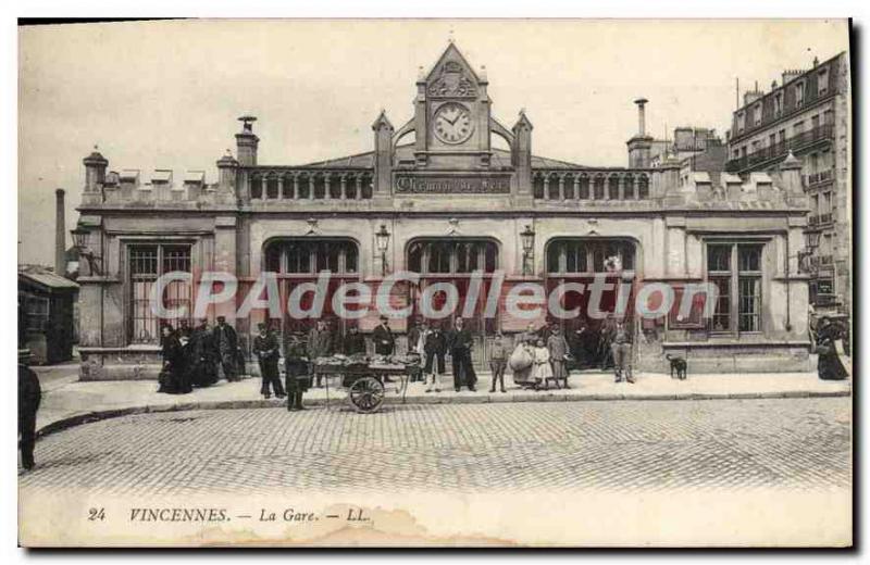Postcard Old Vincennes La Gare