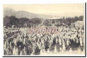 Algeria Old Postcard Scenes and Types An Arab party