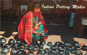 1950s Indian Pottery Maker New Mexico Petley postcard 9442