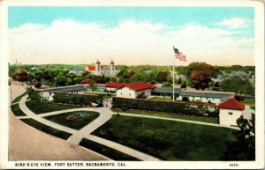 Vtg Sacramento California CA Fort Sumter Birdseye View 1920s Postcard