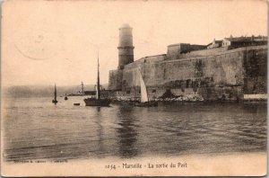 Lighthouse La sortie du Port Marseille France 1906