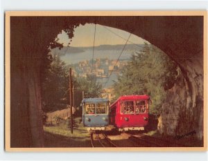 Postcard Fløibanen, Funicular Railway, Bergen, Norway