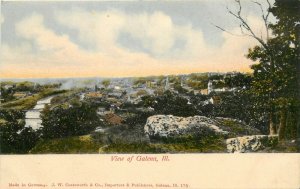 Vintage Postcard; Birdseye View Galena IL Jo Daviess County Wheelock, Nice