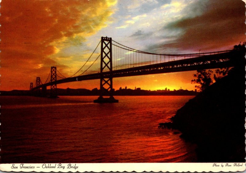 California San Francisco Oakland Bay Bridge 1973