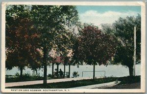 SOUTHAMPTON NY LAKE AGAWAM ANTIQUE POSTCARD