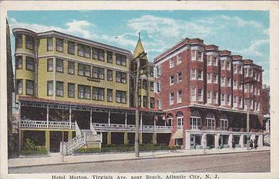 New Jersey Atlantic City Hotel Morton Virginia Avenue Near Beach 1922