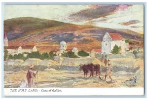 c1910 Holy Land Cana of Galilee Cow Farm Unposted Oilette Tuck Art Postcard