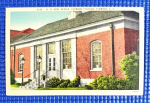 Vintage c1940's U.S. Post Office Clemson College Clemson South Carolina Postcard