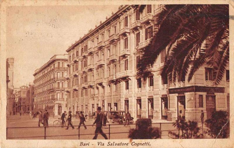 Bari Italy Via Salvatore Cognetti Street Scene Antique Postcard J79374