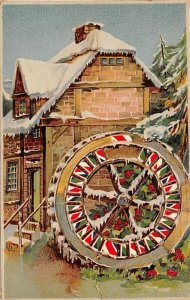 Christmas cabin Spin Wheel Mechanical Unused 