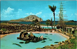 Whaler's Cove, Essex Ship Attraction Sea Life Park Hawaii Vintage Postcard H64