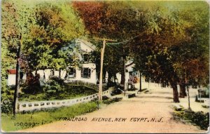 Railroad Avenue New Egypt New Jersey 1912 DPO Jacobstown NJ Postcard F42 *as is