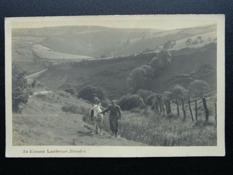 Devon BRENDON An Exmoor Landscape c1930s RP Postcard by Muir Wiseman of Shiphay