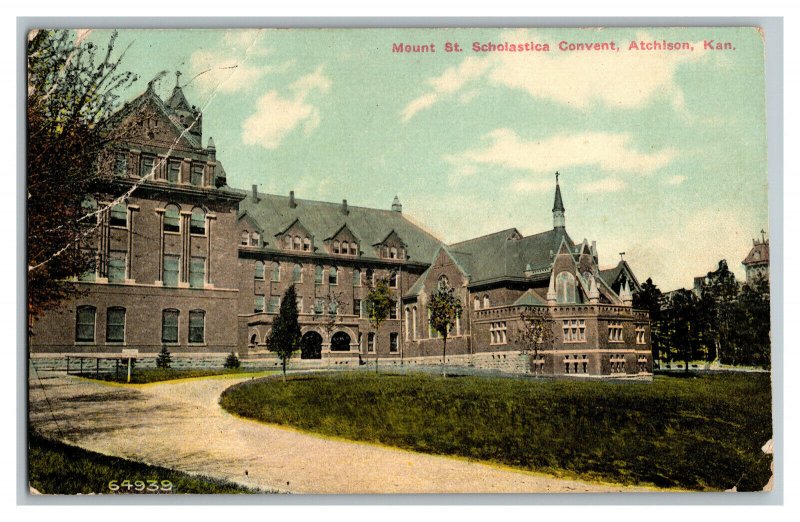 Postcard Mt. St. Scholastica Convent Atchison Kansas Vintage Standard View Card