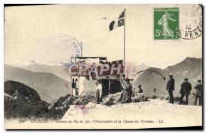 Old Postcard Astronomy Lourdes Summit Peak of Jer L & # 39Observatoire and th...