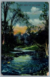 Postcard c1910 The Bend of The River Evening View Valentines Mezzograph