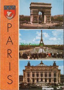 France Postcard - Paris - Eiffel Tower, L'Arc De Triomphe, L'Opera RR16022