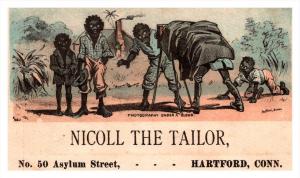 13107 Trade Card  Blacks Americana Photographer  CT  Hartford  Nicoll the Tailor