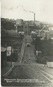 Dunedin NZ New Zealand Mornington Extension Cable Car Real Photo Postcard E4