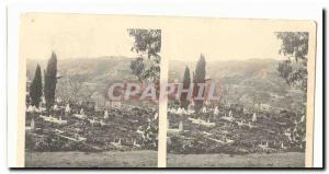 Algeria Old Postcard Arab Cemetery (stereoscopic views)