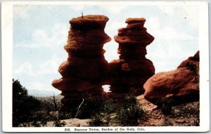 Siamese Twins Garden Of The Gods Colorado CO Scenic Tourist Attraction Postcard