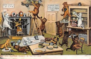 Comical Cat Series Artist Louis Wain writing on back small crease left bottom...