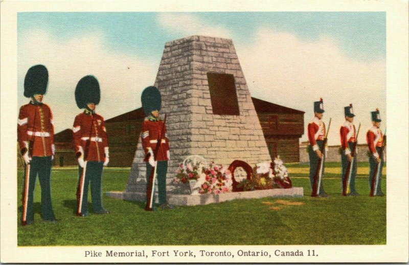 Pike Memorial Fort York Toronto Ontario Canada Gaurds WB Postcard VTG UNP Unused 