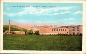 Postcard MN Winona St. Mary's College from the South