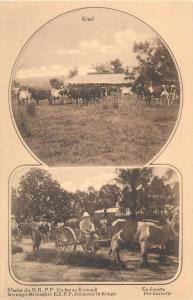 Congo Kwango belgian colonial missions Kraal en charette