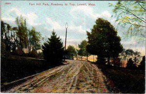 Postcard ROAD SCENE Lowell Massachusetts MA AM7061