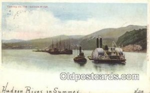 Towing ON The Hudson River, New York NY USA Steam Ship 1905 light wear postal...
