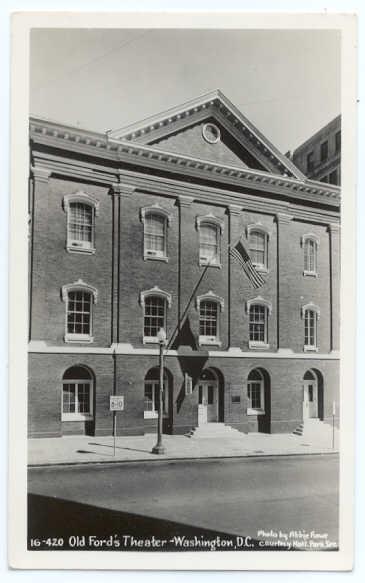 RPPC, Old Ford's Theater ,Washington, DC, by Abbie Rowe, Lincoln Assassinated