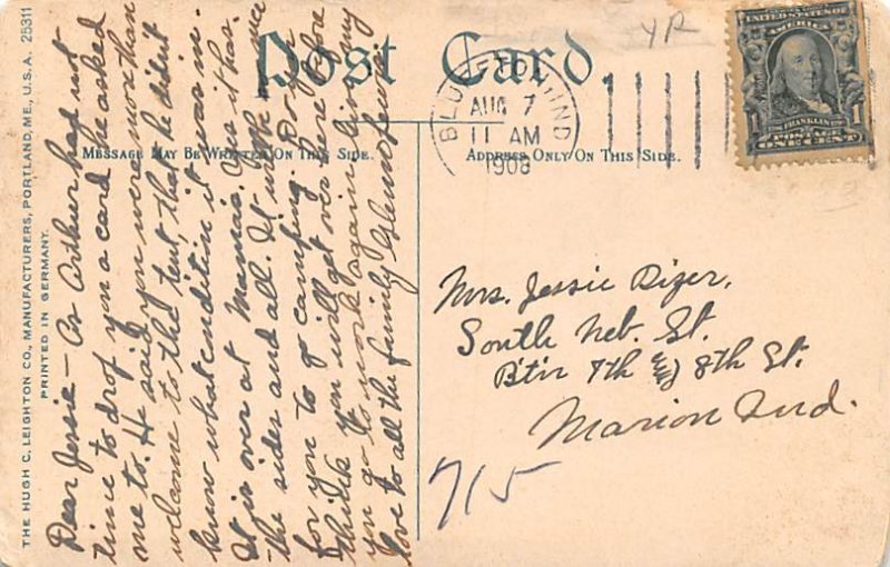 Public Library Bluffton IN USA Postcard