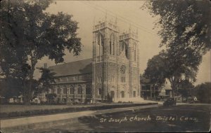 Bristol Connecticut CT St. Joseph Church c1920 Real Photo Postcard