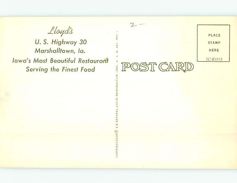 Pre-1980 RESTAURANT SCENE Marshalltown Iowa IA G8252