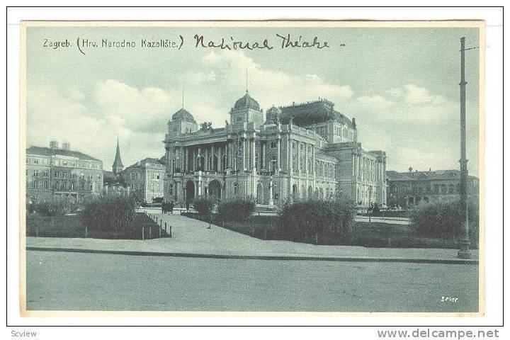 Zagreb , Croatia , 1910s ; Hrv. Narodno Kazaliste, National Theater