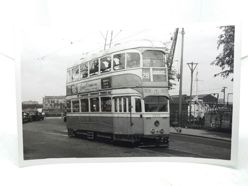 Original Vintage Photo Glasgow Tram no1276 Route 28 Lochfield Road Paisley 1950s