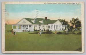 Watertown New York~Jefferson County Golf Club~PM 1929~Vintage Postcard 