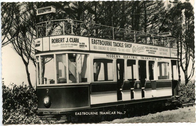 UK - England, Eastbourne. Modern Elec. Tramways Tramcar #7.  RPPC